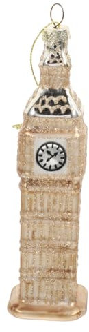 FUNOMOCYA Londoner Big Glasornament Dekoration Weihnachtsbaum Anhänger Heimdekoration Modell Turmuhr Statue Accessoire