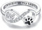 Paw Print Ring Sterling Silber Memorial Katze Paw Print Ring Hund Infinity Puppy Pet Claw Rings für Frauen Katze Hundeschmuck für Frauen-Größe 8