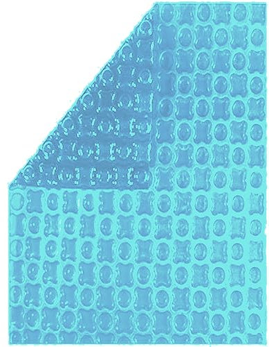 Bâche à Bulles Piscine OXO Light Blue 400 microns - Non Bordée - Confection France - Kit Oeillets + bâchette Protection