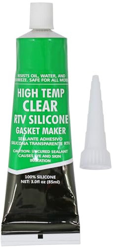 SPARES2GO High Temperature Seal Heat Resistant Silicone Hi Temp Oven Glass Door Glue Sealant Exhaust (Clear, Pack of 1)