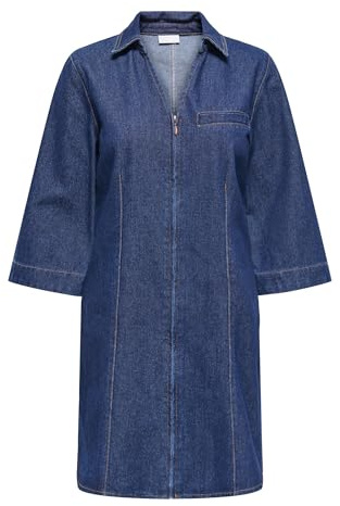 JDY Damen Jdysally Zip Stitch 3/4 Dress DNM Jdysally Zip Stitch 3/4 Dress DNM (1er Pack)
