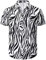 COSAVOROCK Zebra Print Polo Shirt for Mens Short Sleeve Hawaiian Shirts, Black White, XL