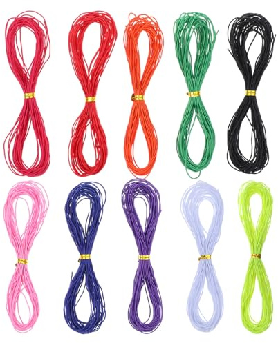 LXUEJIE 10 Farben Gummischnur für Armbänder, 0,8 mm Bunte Elastisches Faden Elastische Schmuckfaden Gummibänder für Armbänder DIY Schmuckherstellung Basteln Handwerk