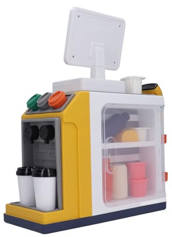 OVAQUIXI Supermarkt-Rollenspielspielzeug Zur Verbesserung der Intelligenz mit Registrierkasse und Barcode-Scanner für Kindergeburtstage, ABS-Material