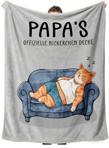 Aevmsor Papa Geschenk, Vatertagsgeschenk für Papa 130 x 170 cm | Kuscheldecke An Meinen Papa Decke, Weiche Flanell Wohndecke mit Katzenmotiv, Geschenke für Vater zum Geburtstags Weihnachten