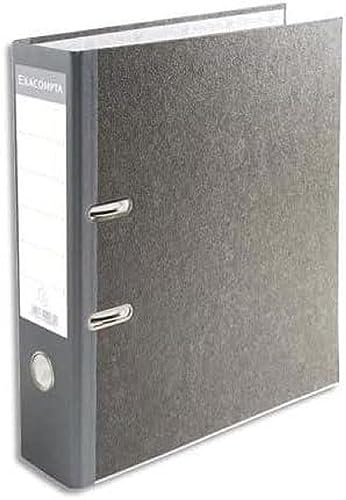 Exacompta - réf. 52070E - 1 Classeur à levier papier marbré gris - avec perforateur - Dos de 70 mm - Mécanique 75 mm - Dimensions extérieures : 32 x 29 x 7 cm - FT à classer A4 - Coloris gris-dos gris