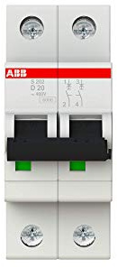 ABB 2 cds252001r0201 System Pro M Compact Miniatur Leitungsschutzschalter, Doppel Pole, Typ D, 20 A Nennstrom, 88 mm H x 35 mm W x 69 mm D