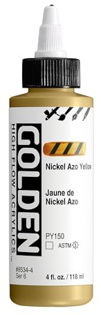 GOLDEN High Flow Acrylics, Nickel Azo Yellow, 4 fl. oz. Bottle