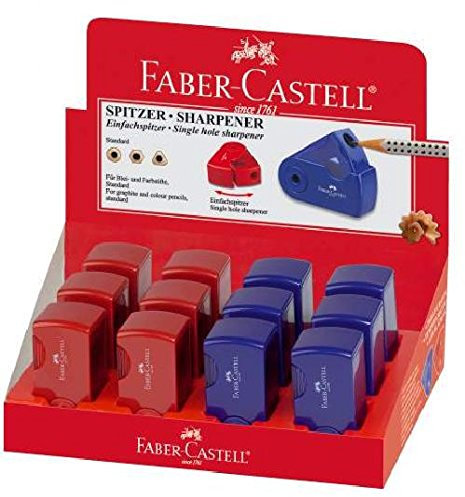 Dosenspitzer Mini rot blau FABER CASTELL 182711 VE=12(Liefermenge=12)