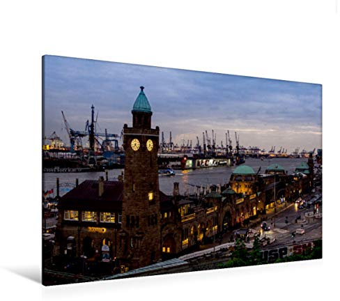 CALVENDO Leinwand · Premium Textil-Leinwand 120 cm x 80 cm quer Hamburg