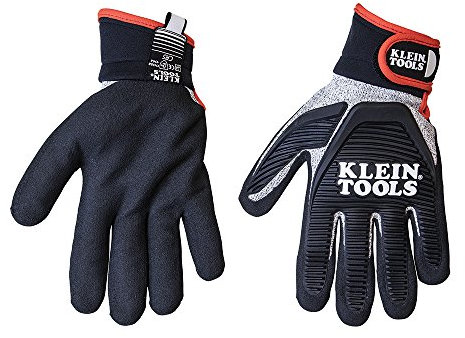 Klein Tools Journeyman Cut 5 Resistant Gloves, XL 40225, Black