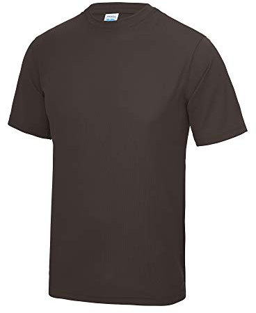 Just Cool Mens Performance Plain T-Shirt (XS) (Hot Chocolate)