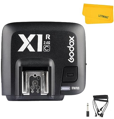 Godox X1R-C TTL 2.4G Wireless Canon Flash Receiver and MI shoe Wireless LCD Flash Transmitter Compatible for Canon EOS Series Cameras (X1R-C)