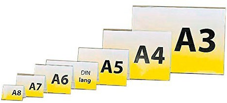 5 Stück Hansen Werbeaufsteller/Tischaufsteller/A-Aufsteller aus Acryl/Acrylglas, Format: DIN A3 Querformat
