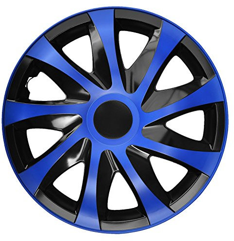 PP 4-er Set Radkappen Radzierblenden Draco CS 13 Zoll 13'' schwarz blau Black Blue