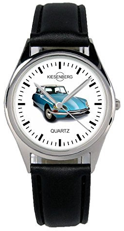 KIESENBERG Armbanduhr DS Blau Oldtimer Fahrer Geschenk Artikel Idee Fan Damen Herren Unisex Analog Quartz Lederarmband Uhr 36mm Durchmesser B-1830