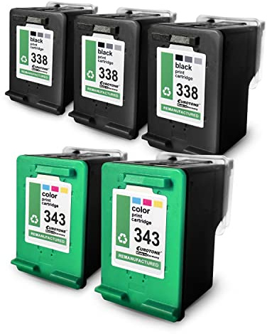 5X Müller Printware Patronen kompatibel für HP H 470 ersetzt HP 337+343 CMYK Cartridges Ink Druckertinten