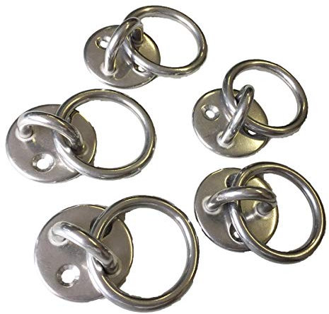 Augplatte rund mit Ring Edelstahl rostfrei V4A 5 Stück (33 mm)