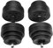 SONGMICS Set di 2 Manubri, con Barra per Manubrio in Acciaio, 2 x 15 kg, Allenamento, Fitness, Sollevamento Pesi per Casa, Palestra, Nero Inchiostro SYL30HV1