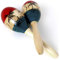 iGadgitz Xtra U7130 Paar Ulme Holz Maracas für Erwachsene, Rumbarassel, Rumbakugeln - Holz, Grün, Rot und schwarzes Motiv