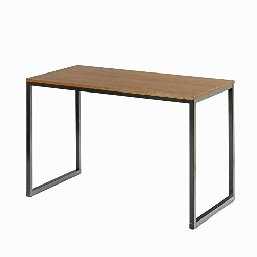 Zinus Jennifer 119x61x74 cm - Scrivania moderna per studio in metallo e legno - Tavolo per computer da ufficio - Marrone chiaro e nero