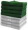 NatureMark NM-HT0842 Frottier Handtücher, 8-er Pack, 50 x 100 cm, 100% Baumwolle (Anthrazit/Apfelgrün)