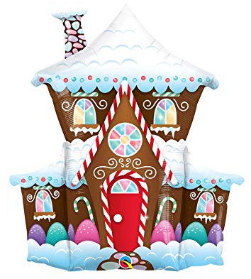 Qualatex 14645 - Supershape Folienballon - Lebkuchenhaus - ca. 94 cm hoch