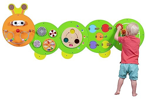 SPARK & WOW Caterpillar Activity Wall Panels - Alter 18M+ - Montessori Sensorisches Wandspielzeug - 6 Aktivitäten - Aktivitätsbrett - Kleinkindzimmer Dekoration