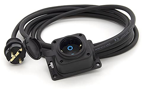 KOOP Elektro 30 m Gummi-Verlängerungskabel mit 1-Fach Schuko Kupplung für Garten Außenbereich IP44 16A 230V H05RR-F 3 * 1,5 (30 m, 1-Fach Steckdosenleiste)