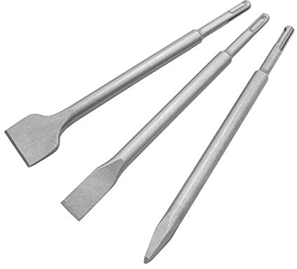 3 Pcs/Set Flat Chisel Point Chisel Bit Impact Drill Hammer Drill Concrete Wall Bit Hand Tool for Electric Hammer Chisel,01