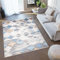 TAPISO Valley Teppich Kurzflor Beige Grau Blau Braun Kleeblatt Marrokanisch Verwischt Meliert Schlafzimmer Wohnzimmer ÖKO-TEX 300 x 400 cm