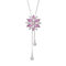 TOFBS Collar Cristal Flor Azul Colgante Cadena Ajustable Joyería Elegante Mujer Bisutería Cristales Brillantes Diseño Floral