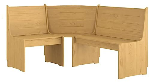 vidaXL Eckbank mit Rückenlehne Esszimmerbank Küchenbank Sitzbank Holzbank Bank Massivholzbank Wohnzimmer 151cm Massivholz Kiefer Honigbraun