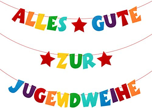 Alles Gute zur Jugendweihe Girlande Bunt - Deko Banner Filz Hängende Dekoration Geschenkidee