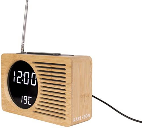 Karlsson Radiowecker aus Bambus Retro