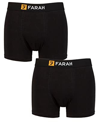 Farah Mens Cotton Classic Fitted Trunks Pack of 2