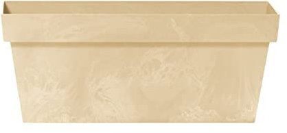 Prosperplast Cube Case Beton Effect Blumenkasten für Innen- und Außenbereich Rechteckig Blumentopf UV-beständig (587x264x236mm, Creme)