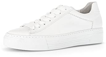 Gabor Women Trainers, Ladies Low-Tops,Removable Insole,lace up Shoe,Sports Shoe,Platform Sole,Leisure,Low Shoe,White (Weiss),38 EU / 5 UK
