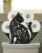 Gardlister Katzen-Toilettenpapierhalter, stehend, Metall, lustig, dekorativ, Tier, extra Toilettenpapieraufbewahrung, niedlicher schwarzer Badezimmer-Taschentuch-Aufbewahrungskorb für 8 Rollen