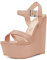 MAGIOPY Donna Zeppa Piattaforma Alto High Tacco Heel Aperte sulla Punta Sandali Cinturino alla Caviglia Slingback da Matrimonio Dress Scarpe Rosa 38 EU
