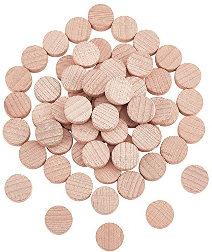 nbeads Lot de 200 pièces rondes en bois inachevé de 15 mm d'épaisseur - Pour bricolage, peinture, mariage, Noël, décoration d'intérieur