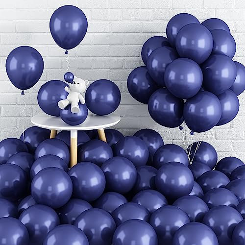60 Stück Luftballons Blau 12 Zoll Marineblau Latex Luftballons Matt Dunkelblau Nachtblau Helium Partyballon Set für Junge Mann Babyparty Hochzeitstag Verlobung Brautparty Geburtstag Party Dekorationen