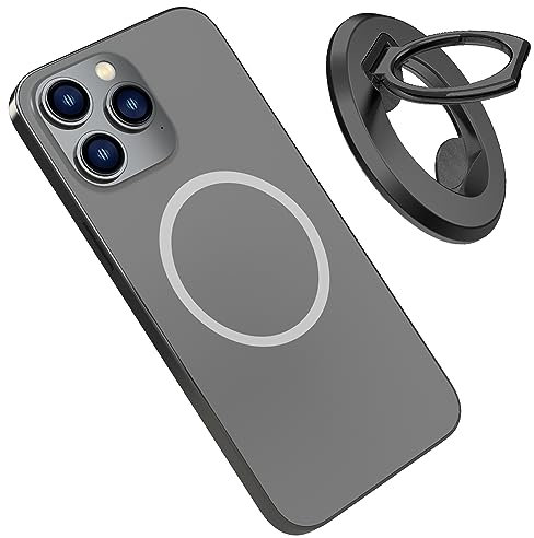 CYBERGUYS Magnetic Phone Ring Holder for MagSafe, Bottle Opener Magnet Finger Ring Grip Stand Holder, Compatible with iPhone 16 15 14 Plus 13 12, Pro, Pro Max, Mini, Mag Safe Accessories, Black