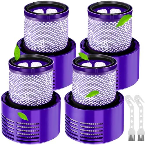 MOYKSRR 4 Pezzi Filtro per V10, Filtri di Ricambio per V10 SV12 Cyclone Animal Absolute Aspirapolvere, Lavabile Motorhead, Kit Filtri per Aspirapolvere con Spazzola, Sostituisci # 969082-01