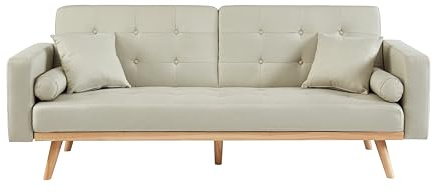 BAÏTA Ecksofa Kelly 3-Sitzer, Stoff, Beige
