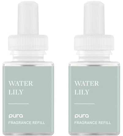 Pura Malodor Refill - Smart Home Air Diffuser Fragrance Refill - Up to 120-Hours of Premium Fragrance per Refill - Clean Diffuser Fragrance - Air Deodorizer & Odor Eliminator - 2 Pack, Water Lily