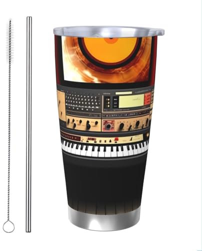 KHiry 20oz Tumbler with Lid 20 Oz Stainless Steel Tumbler music studio Insulated Tumblers Travel Mug Vacuum Tumbler cup for Travel Reusable Car Cup Coffee Mug for work Drink Cup