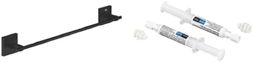 GROHE Start Cube QuickFix Soap Dish with Holder & A1 QuickGlue (Material: Glass & Metal, Wall Mounted, Concealed Fastening, with Screws & Dowels), Size 125 mm, Matt Black, 410962430