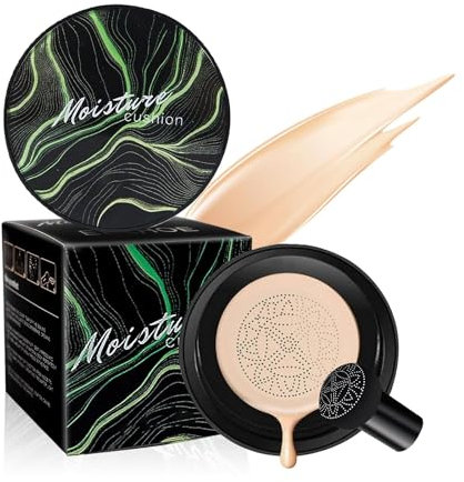 Pilzkopf Air Cushion BB Cream, Pilz Luftkissen CC Creme, Flüssige Grundierung, Feuchtigkeitsspendende Wasserfeste Concealer Foundation Abdeckung, für Alle Hauttypen (Natural)