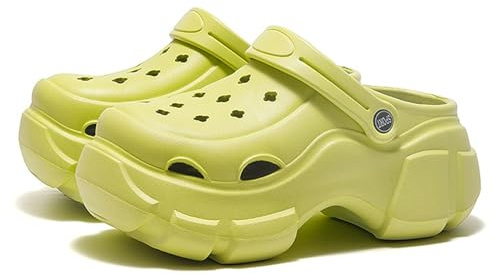 Solaud Zuecos de Plataforma para Mujer Bloqueo de Color Suave Cómodo Antideslizante Tacón Alto Exterior Playa Piscina Jardín Zuecos Sandalias